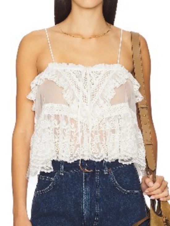 Free People Tops - Free People Sofia Embroidered Tank in Ivory